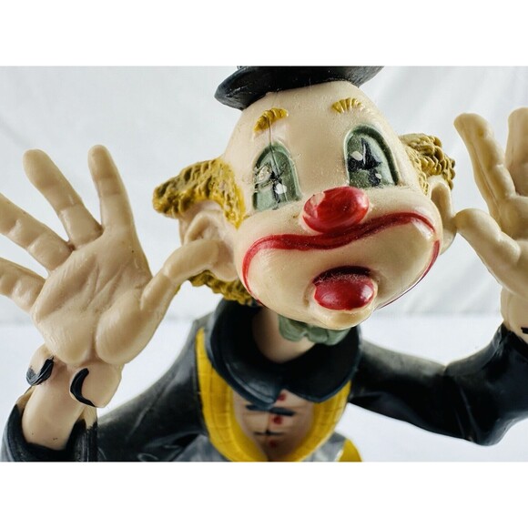 Vintage Fontanini Depose Italy 943 Silly Clown Figurine On Carrara Marble Base - Picture 8 of 16